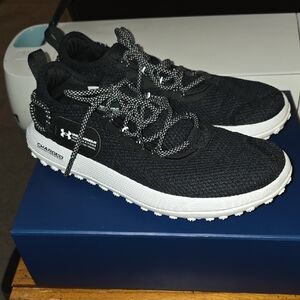 New Under Armour Black and White Mesh Sneakers